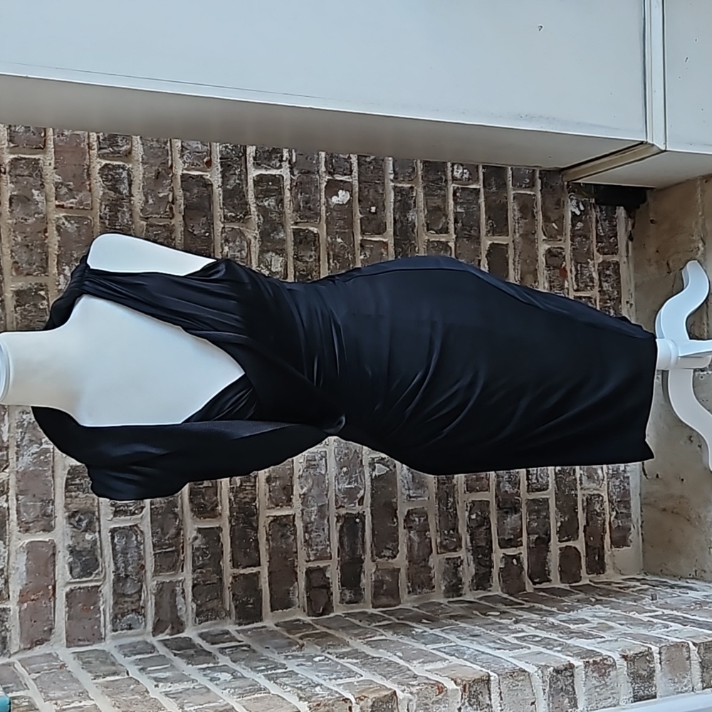 Tufi Duek Sleeveless Black Exposed Bust Fitted Dress